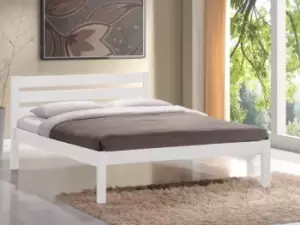 Image of Flintshire Eco 4ft6 Double White Wooden Bed Frame