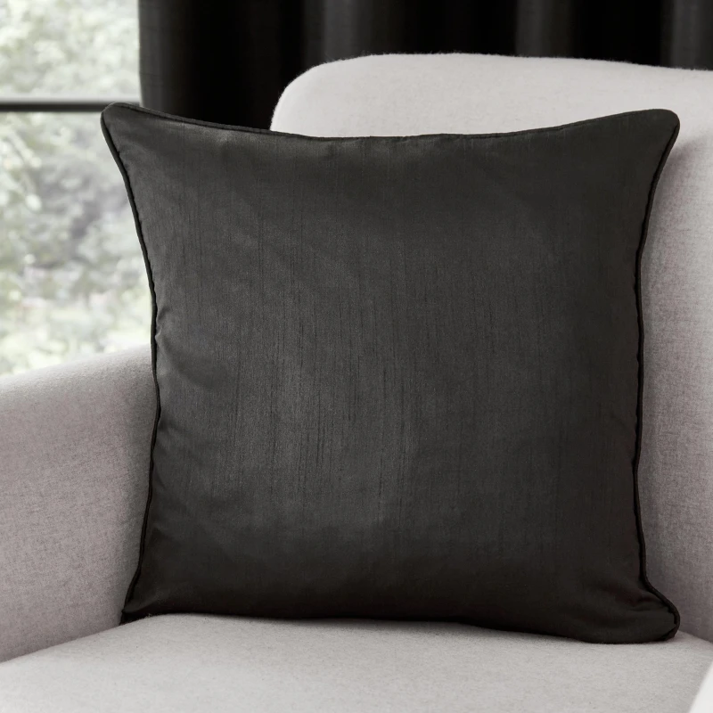 Image of Catherine Lansfield 'Faux Silk ' Cushion Black