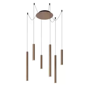Image of Lorenz Modern Pendant Light - Ø120cm - LED Dim. - 6x4W 3000K - Rust Brown