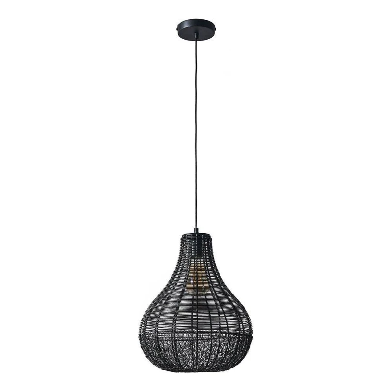 Image of ValueLights Matt Black Ceiling Light Pendant Black