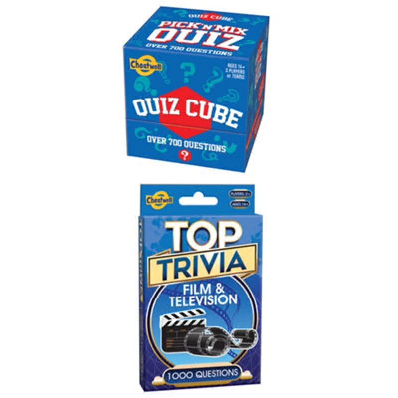Image of Cheatwell Games Quiz Cube Pick n Mix and Top Trivia TV & Film Bundle Multi unisex