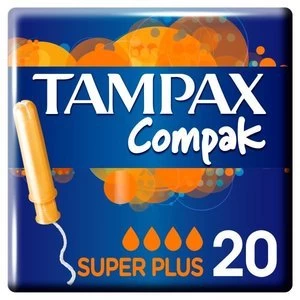 Image of Tampax Compak Super Plus Applicator Tampon Single 20PK
