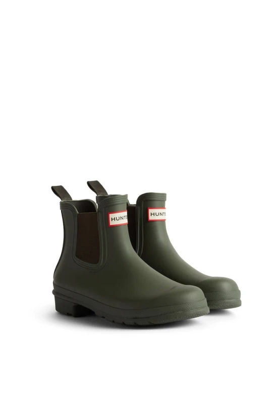 Image of Hunter Womens Original Chelsea in Dark Olive Size: 4 Dark Olive Female 4