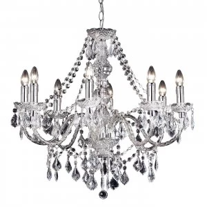 Image of 8 Light Chandelier Acrylic & Chrome Finish, E14
