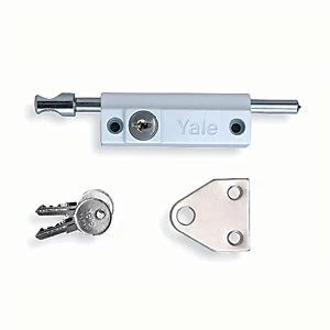 image of Yale Locks P124 Door Push Bolt White Finish Visi