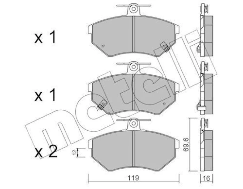 Image of METELLI Brake pad set METELLI 22-0050-5