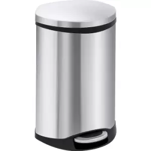 Image of EKO Waste collector with pedal, shell shape, capacity 50 l, HxWxD 705 x 406 x 406 mm, stainless steel body