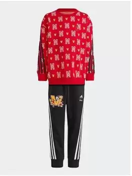 Image of adidas X Disney Mickey Mouse Jogger Tracksuit, Red, Size 4-5 Years