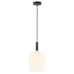 image of Uma 18cm Dome Pendant Ceiling Light Opal White, E27