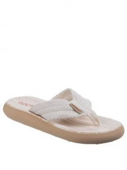 Image of Rocket Dog Sunset Webbing Flip Flop - Cream, Size 8, Women