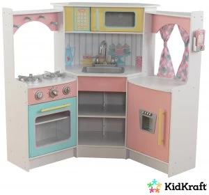 image of KidKraft Deluxe Corner Wooden Play Kitchen