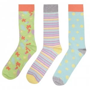 image of Happy Socks 3 Pack Crew Socks - Pastel 7000