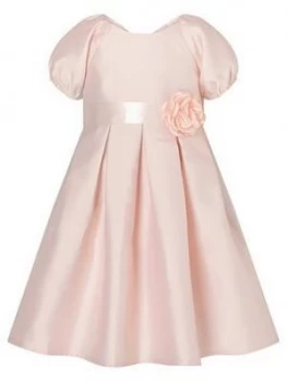 Monsoon Baby Girls S.E.W. Puff Duchess Twill Dress - Pink, Size 6-12 Months