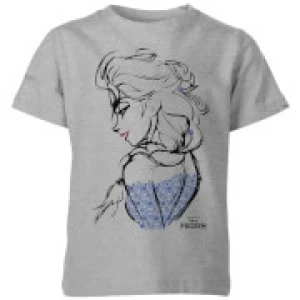 image of Disney Frozen Elsa Sketch Kids T-Shirt - Grey - 11-12 Years