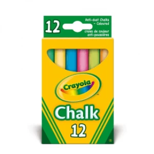 image of Crayola Anti-Dust Chalk - Assorted Colours (12 Pack)