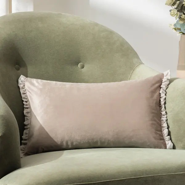 Image of Tilly Cushion Oyster/Lace, Oyster/Lace / 30 x 50cm / Polyester Filled