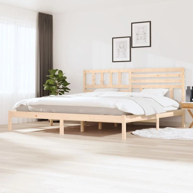 Image of VIDAXL Bed Frame without Mattress 180x200cm Super King Solid Wood Pine Vidaxl 8720286960257