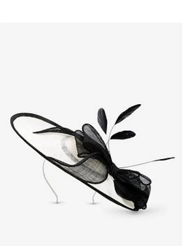 Image of Jon Richard Womens Mono Large Bow Hat Fascinator in White White Female One Size