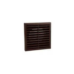 image of 100mm 4 Fixed Louvre Grille - Brown