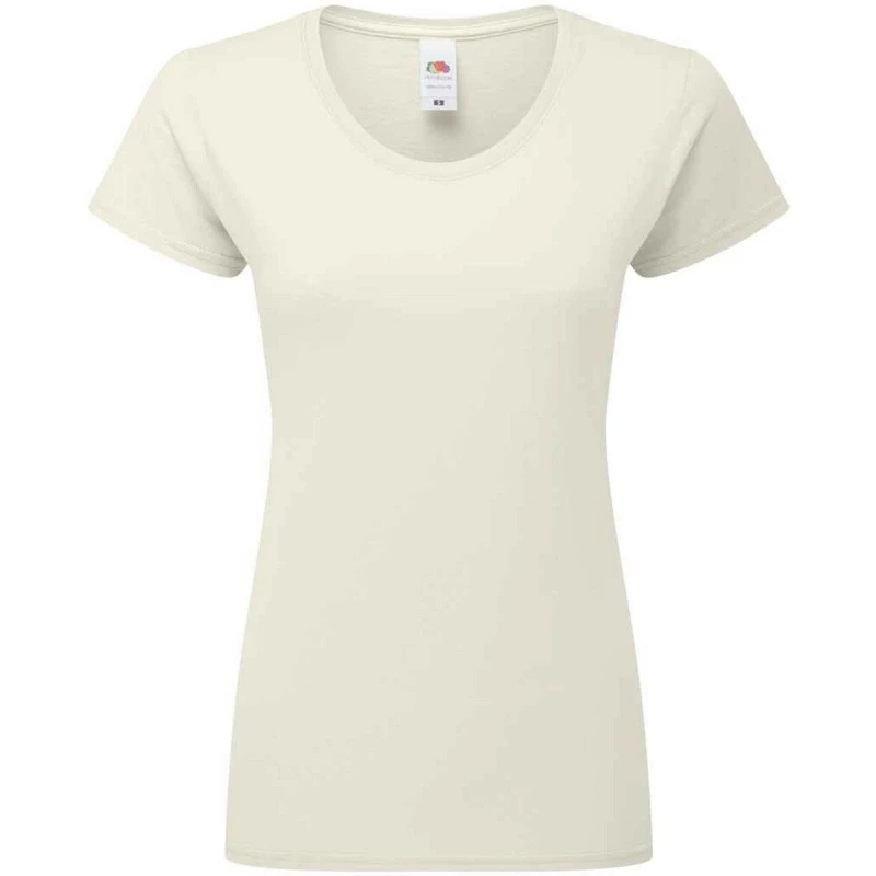 Image of Fruit Of The Loom Fruit of the Loom Men Iconic Ringspun Cotton T-Shirt in Natural Size: X-Small Natural XS Male 5063693951535