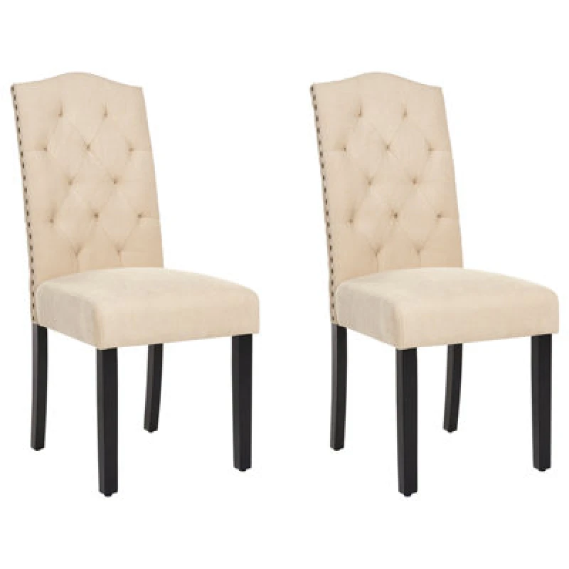 Image of Beliani Set Of 2 Dining Chairs Shirley Beige