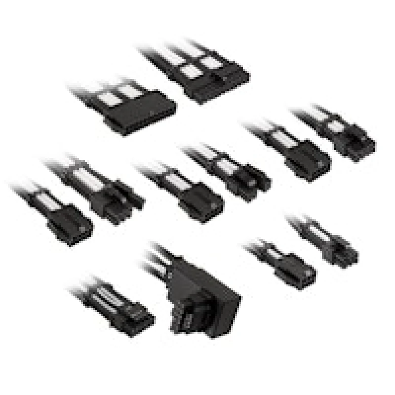 Image of Kolink Core Pro Braided Cable Extension Kit 12VHWPR Type 1 - Jet Black/Brilliant White