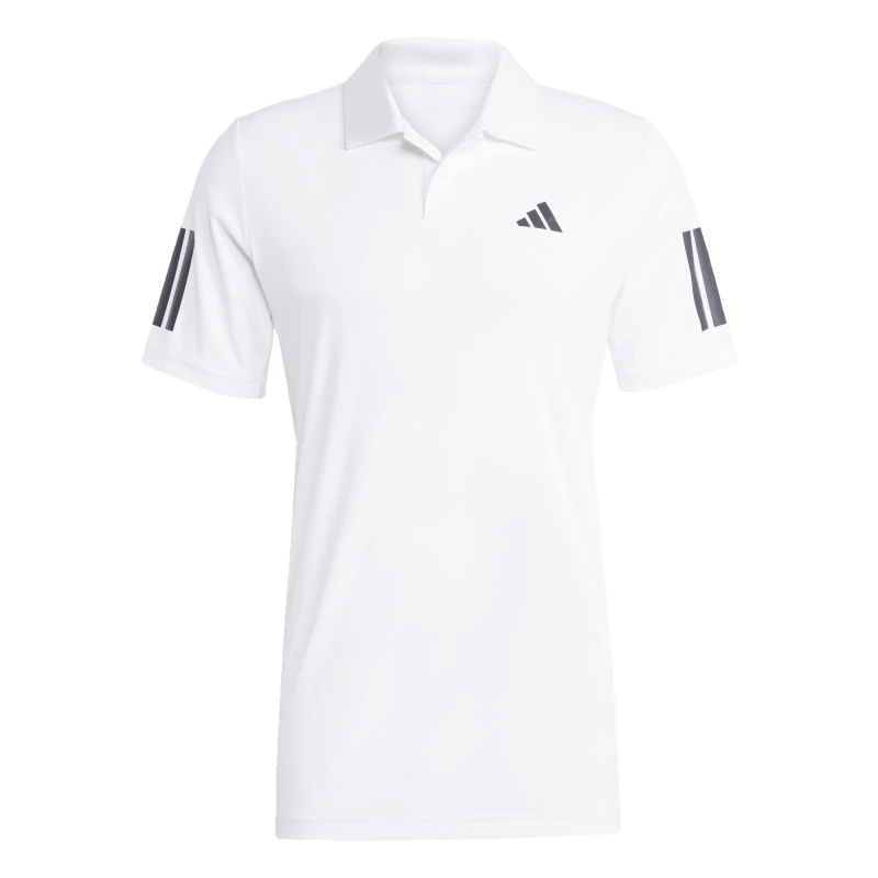Image of adidas Club 3 Stripe Polo Shirt Mens White/Black male M
