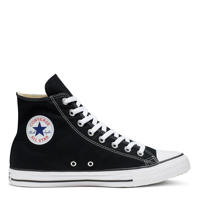 Image of Converse Kids All Star High Top Black And White Canvas Printed Classic Trainers, 4.5