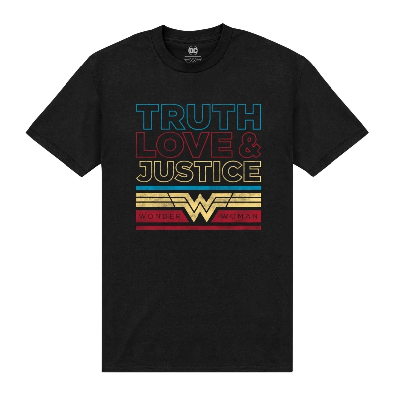 Image of Wonder Woman Mens Truth T-Shirt in Black Size: Small Black Male S
