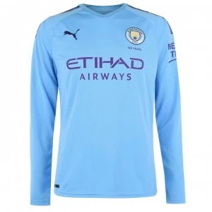 Puma Manchester City Long Sleeve Home Shirt 2019 2020 - Blue/Purple