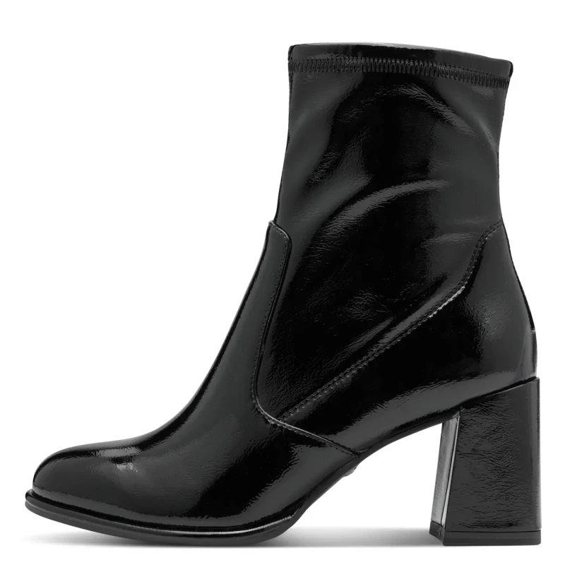 Image of tamaris Patent Heeled Ankle Boots Black patent Women 39 (5.5 to 6);40 (6.5);41 (7)