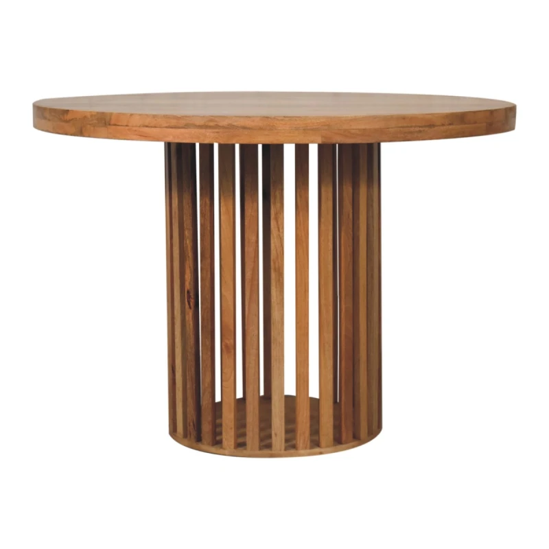 Image of Artisan Furniture Artisan Furniture Solid Wood Ariella Round Dining Table, Beige