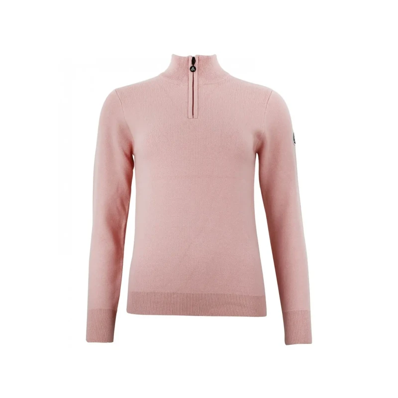 Image of Womens 1/2 zip turtleneck sweater Peak Mountain Acharlito Rose Female L