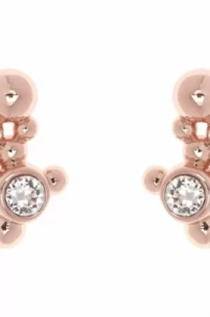 image of Ladies Karen Millen Rose Gold Plated Evolution Crystal Stud Earrings KMJ994-24-02