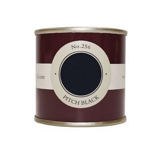 Image of Farrow & Ball Estate Pitch Black No. 256 Emulsion Paint 100ml Tester pot