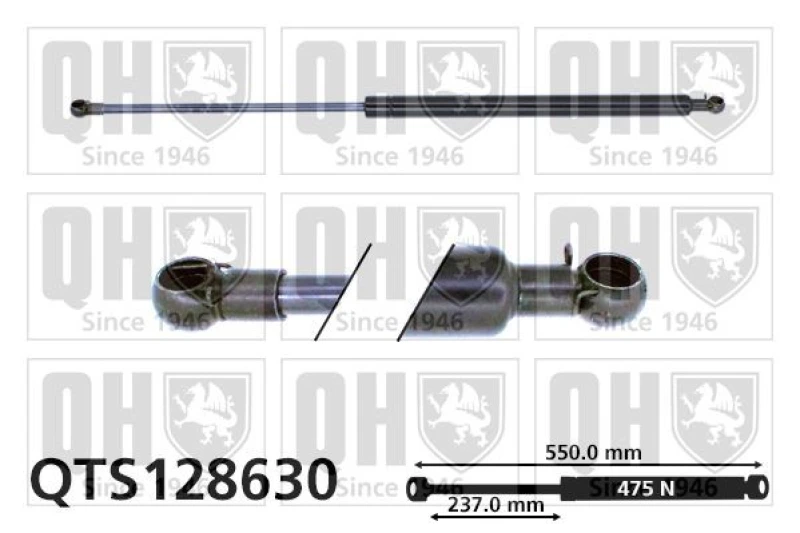 Image of QUINTON HAZELL Tailgate strut QUINTON HAZELL QTS128630