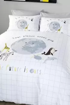 image of 'Future' 100% Natural Cotton Eco Warrior Childrens Duvet Cover Set