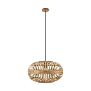 Eglo Amsfield Rounded Rattan Single Pendant