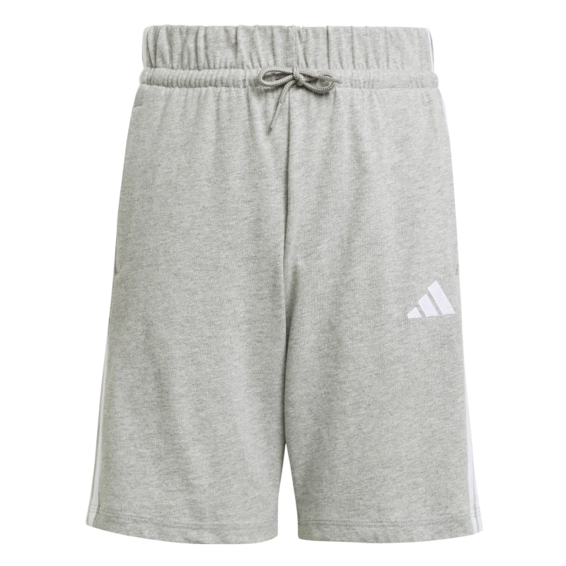 Image of adidas Essentials 3 Stripe Jersey Short Juniors Grey/White male 13 Years