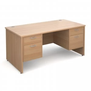 Image of Maestro 25 PL Straight Desk With 2 and 2 Drawer Pedestals 1600mm - bee