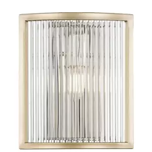 image of Zumaline Sergio Flush Wall Lamp, Gold, 1x E14