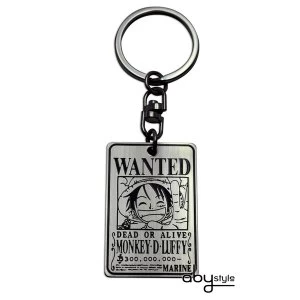 image of One Piece - Wanted Luffy Metal Keyring