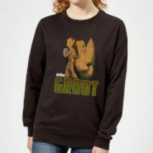 Avengers Groot Womens Sweatshirt - Black - XS