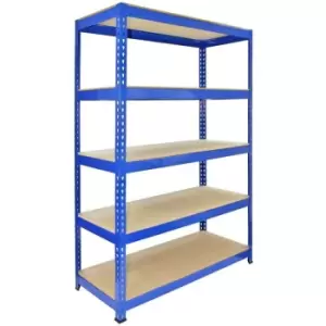 Q-Rax 120cm Garage Shelving Storage Unit / Racking 5 Tier Bay / - Blue