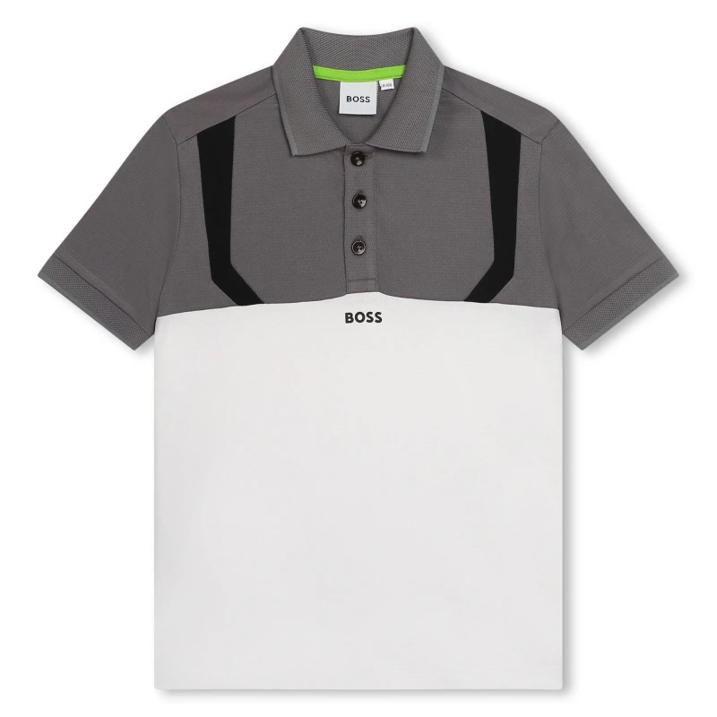 Image of Boss Logo Polo Shirt Juniors - Grey Grey 3 - 4 Years