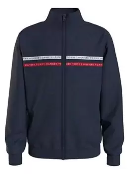 Image of Tommy Hilfiger Boys Tape Tape Track Jacket - Navy, Size 8 Years