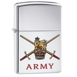 image of Zippo British Army Official Crest High Polish Chrome Finish Windproof Lighter