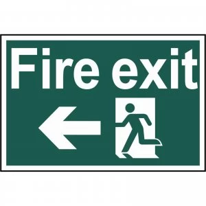 image of Scan Fire Exit Running Man Sign Arrow Left 300mm 200mm Standard