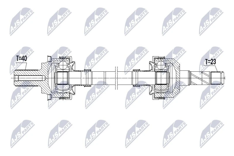 Image of NTY NPW-VV-168 Drive shaft Automatic Transmission, Rear Axle Right, with screw Drive Shaft (13)
