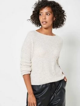 image of Mint Velvet Twist Knot Back Jumper - Neutral